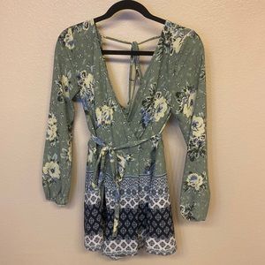 Green and Blue Long Sleeve Romper Size Small from Miami Boutique